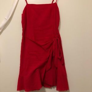 Red ruffle dress